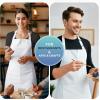 image:imageUtopia Kitchen 4 Pack Bib Apron Adjustable with 2 Pockets Water and Oil Resistant Cooking Kitchen Chef Apron for Women MenWhite