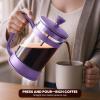 image:imageUtopia Kitchen French Press Espresso and Tea Maker with Triple Filters Stainless Steel Plunger and Heat Resistant Borosilicate Glass Aqua 34oz Pack of 1Plum