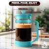 image:imageUtopia Kitchen French Press Espresso and Tea Maker with Triple Filters Stainless Steel Plunger and Heat Resistant Borosilicate Glass Aqua 34oz Pack of 1Aqua