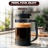 image:imageUtopia Kitchen French Press Espresso and Tea Maker with Triple Filters Stainless Steel Plunger and Heat Resistant Borosilicate Glass Aqua 34oz Pack of 1Black