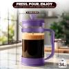 image:imageUtopia Kitchen French Press Espresso and Tea Maker with Triple Filters Stainless Steel Plunger and Heat Resistant Borosilicate Glass Aqua 34oz Pack of 1Plum