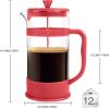 image:imageUtopia Kitchen French Press Espresso and Tea Maker with Triple Filters Stainless Steel Plunger and Heat Resistant Borosilicate Glass Aqua 34oz Pack of 1Red