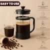 image:imageUtopia Kitchen French Press Espresso and Tea Maker with Triple Filters Stainless Steel Plunger and Heat Resistant Borosilicate Glass Aqua 34oz Pack of 1Black