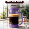 image:imageUtopia Kitchen French Press Espresso and Tea Maker with Triple Filters Stainless Steel Plunger and Heat Resistant Borosilicate Glass Aqua 34oz Pack of 1Plum