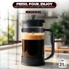 image:imageUtopia Kitchen French Press Espresso and Tea Maker with Triple Filters Stainless Steel Plunger and Heat Resistant Borosilicate Glass Aqua 34oz Pack of 1Black