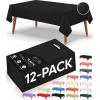 image:imageUtopia Kitchen Plastic Table Cloth Disposable 12 Pack  54x108 Inch Birthday Rectangle Tablecloth Waterproof Stain Resistant Party Table CoverBlack