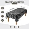 image:imageUtopia Kitchen Plastic Table Cloth Disposable 12 Pack  54x108 Inch Birthday Rectangle Tablecloth Waterproof Stain Resistant Party Table CoverBlack Check