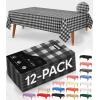 image:imageUtopia Kitchen Plastic Table Cloth Disposable 12 Pack  54x108 Inch Birthday Rectangle Tablecloth Waterproof Stain Resistant Party Table CoverBlack Check