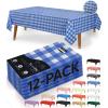 image:imageUtopia Kitchen Plastic Table Cloth Disposable 12 Pack  54x108 Inch Birthday Rectangle Tablecloth Waterproof Stain Resistant Party Table CoverBlue Check