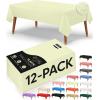 image:imageUtopia Kitchen Plastic Table Cloth Disposable 12 Pack  54x108 Inch Birthday Rectangle Tablecloth Waterproof Stain Resistant Party Table CoverIvory