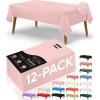 image:imageUtopia Kitchen Plastic Table Cloth Disposable 12 Pack  54x108 Inch Birthday Rectangle Tablecloth Waterproof Stain Resistant Party Table CoverPink