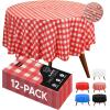 image:imageUtopia Kitchen Plastic Table Cloth Disposable 12 Pack  54x108 Inch Birthday Rectangle Tablecloth Waterproof Stain Resistant Party Table CoverRed Check