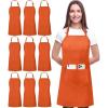 image:imageUtopia Kitchen 10 Pack Bib Apron Adjustable with 2 Pockets Water and Oil Resistant Cooking Kitchen Chef Apron for Women MenOrange