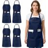 image:imageUtopia Kitchen 4 Pack Bib Apron Adjustable with 2 Pockets Water and Oil Resistant Cooking Kitchen Chef Apron for Women MenNavy