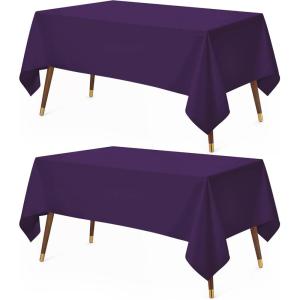 image:imageUtopia Kitchen Rectangle Table Cloth 2 Pack52x70 Inches Black Tablecloth Machine Washable Polyester Table Cover for Dining Buffet Parties Picnics Events Weddings and RestaurantsPurple