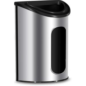 image:imageUtopia Kitchen WallMounted Stainless Steel Grocery Bag Holder amp Dispenser SpaceSaving Plastic Bag Holder for Kitchen Pantry or Cabinet Reusable Plastic Bag Organizer SilverSilver
