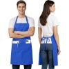 image:imageUtopia Kitchen 1 Pack Bib Apron Adjustable Cooking Apron with 2 Pockets Water Resistant Chef Kitchen Apron for Women MenBlue