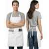 image:imageUtopia Kitchen 1 Pack Bib Apron Adjustable Cooking Apron with 2 Pockets Water Resistant Chef Kitchen Apron for Women MenWhite