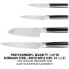 imageBabish HighCarbon 14116 German Steel Cutlery 8quot Chef Kitchen Knife14Piece Set  High Carbon Stainless