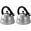 imageMr Coffee Claredale Stainless Steel Whistling Tea Kettle 22QuartMetallic RedBrushed Satin