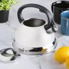 imageMr Coffee Twining 21 Quart Pumpkin Shaped Stainless Steel Whistling Tea Kettle Metallic RedLinen
