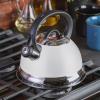 imageMr Coffee Twining 21 Quart Pumpkin Shaped Stainless Steel Whistling Tea Kettle Metallic RedLinen