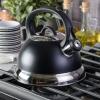 imageMr Coffee Twining 21 Quart Pumpkin Shaped Stainless Steel Whistling Tea Kettle Metallic RedMatte Black