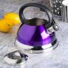 imageMr Coffee Twining 21 Quart Pumpkin Shaped Stainless Steel Whistling Tea Kettle Metallic RedMetallic Purple