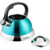 imageMr Coffee Twining 21 Quart Pumpkin Shaped Stainless Steel Whistling Tea Kettle Metallic RedMetallic Teal Green
