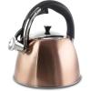 imageMr Coffee Belgrove 25 Quart Stainless Steel Whistling Tea Kettle Square Metallic Copper