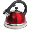 imageMr Coffee Claredale Stainless Steel Whistling Tea Kettle 22QuartMetallic RedMetallic Red