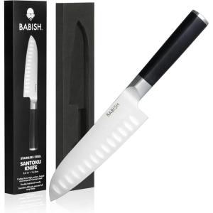 imageBabish HighCarbon 14116 German Steel Cutlery 8quot Chef Kitchen KnifeSantoku Knife  High Carbon Stainless