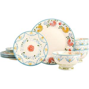 imageGibson Elite HandPainted Dinnerware Set 2Piece Serving Bowls LuxembourgAnaya