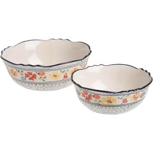 imageGibson Elite HandPainted Dinnerware Set 2Piece Serving Bowls LuxembourgLuxembourg