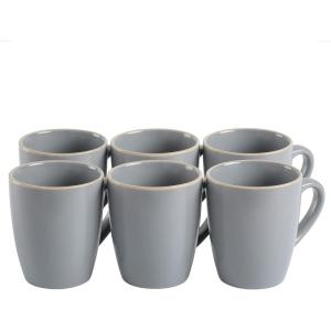 imageGibson Home Round Stoneware Rockaway Dinnerware 6Piece Mug Set 125oz Matte Grey