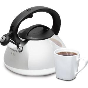 imageMr Coffee 7426502 Harpwell 2 Quart Stainless Steel Whistling Tea Kettle SilverSilver