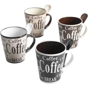 imageMr Coffee Bareggio Mug and Spoon Set Caf Americano 8Piece Mug and Spoon Set 14oz