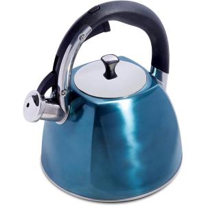 imageMr Coffee Belgrove 25 Quart Stainless Steel Tea Kettle SilverTurquoise