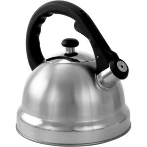 imageMr Coffee Claredale Stainless Steel Whistling Tea Kettle 22QuartMetallic RedBrushed Satin