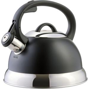 imageMr Coffee Twining 21 Quart Pumpkin Shaped Stainless Steel Whistling Tea Kettle Metallic RedMatte Black