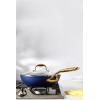 imageAllInOne NonStick Fry Pan Meets Wok with Lid 11Inch Blue ampamp SilverBlue  Gold