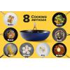 imageAllInOne NonStick Fry Pan Meets Wok with Lid 11Inch Blue ampamp SilverBlue  Gold