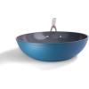 imageAllInOne NonStick Fry Pan Meets Wok with Lid 11Inch Blue ampamp SilverBlue  Silver