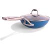 imageAllInOne NonStick Fry Pan Meets Wok with Lid 11Inch Blue ampamp SilverBlue  Silver