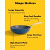 imageAllInOne NonStick Fry Pan Meets Wok with Lid 11Inch Blue ampamp SilverBlue  Silver