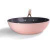 imageAllInOne NonStick Fry Pan Meets Wok with Lid 11Inch Blue ampamp SilverBlush  Rose Gold