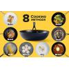 imageAllInOne NonStick Fry Pan Meets Wok with Lid 11Inch Blue ampamp SilverCobalt  Black