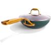 imageAllInOne NonStick Fry Pan Meets Wok with Lid 11Inch Blue ampamp SilverGreen  Gold