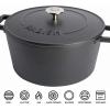 imageBabish Round Enamel Cast Iron Dutch Oven wLid 6Quart Matte BlackDutch Oven wLid 6Quart