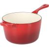 imageCrockPot 3 Qt European Enameled Cast Iron Sauce Pan WLid  Gradient Red